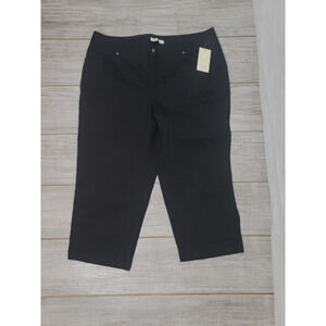 Sejour Plus Women's Black Cotton Size 16 16W Khaki Style Pants